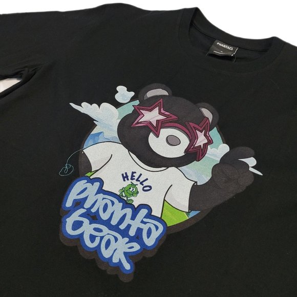 Phantaci Phanta Bear Black Graphic T-Shirt - Picture 2 of 6